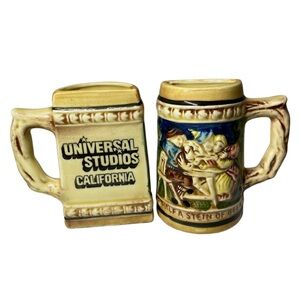 2 Vintage Universal Studios California “Half A Stein Of Beer” German Souvenirs